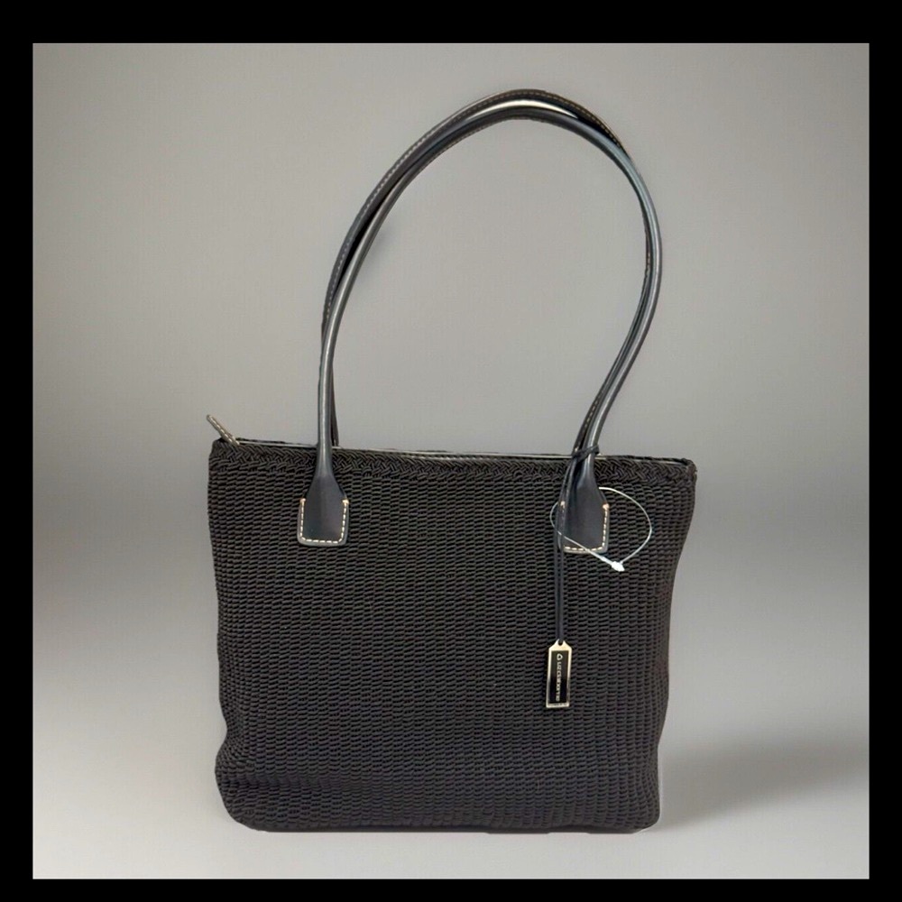 Liz Claiborne Black Textured Tote Bag NWOT